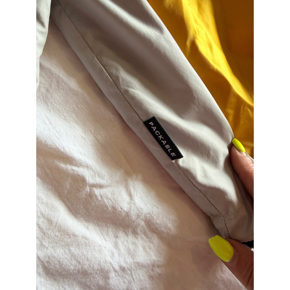 Columbia Sportswear Mens Yellow Grey Packable Hooded Windbreaker Jacket Size M - Picture 5 of 5